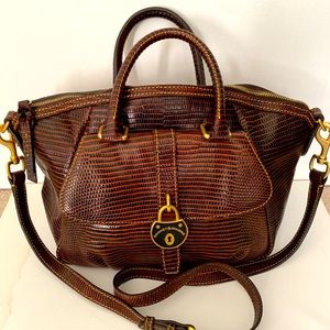 Dooney & Bourke lizard embossed Santorini satchel